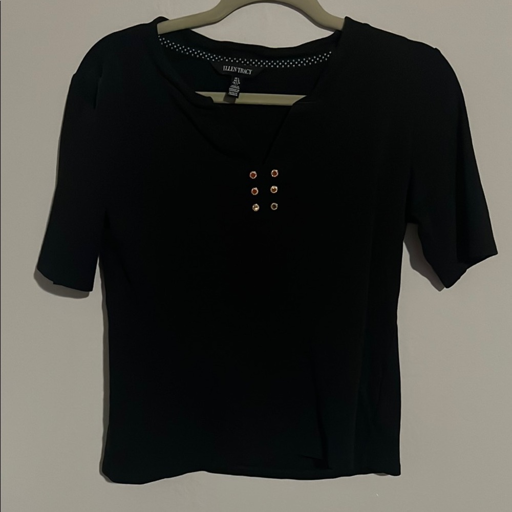 Black Short Sleeve Top